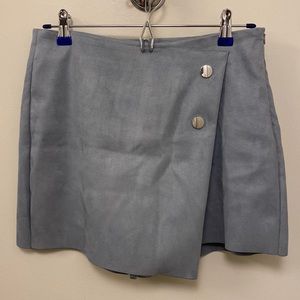 Zara Vegan Suede Skort, Powder Blue, Size M